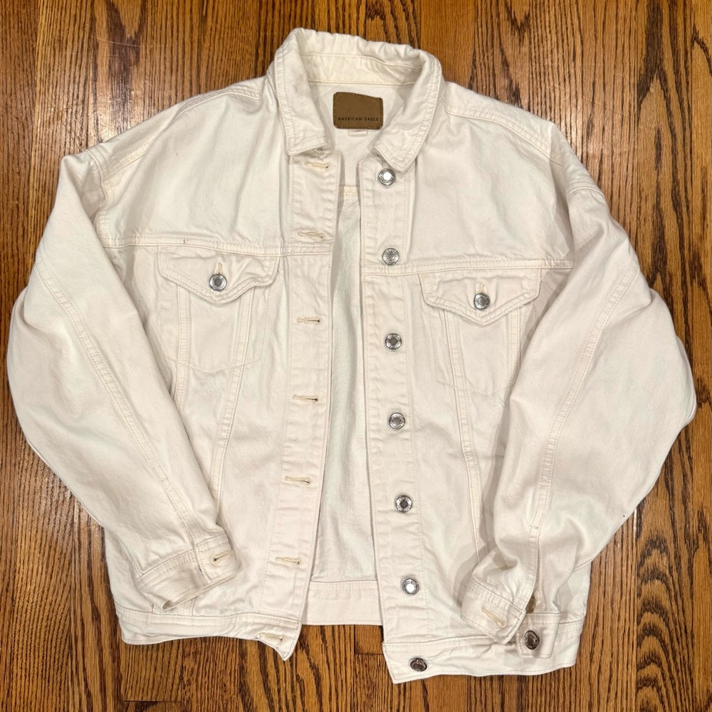 American Eagle Outfitters White Jean Jacket